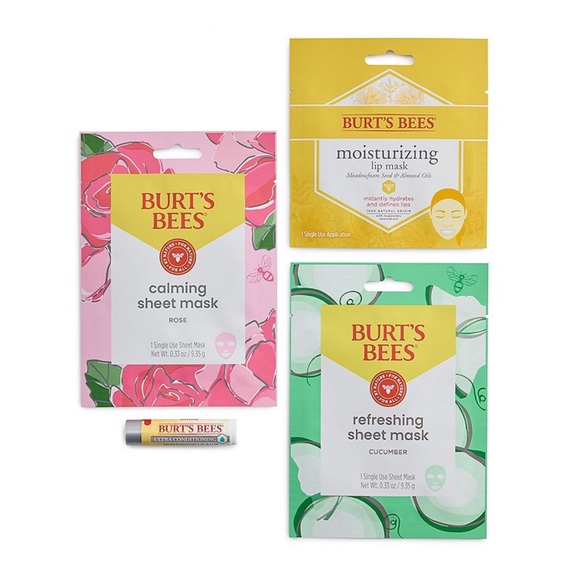 Burt's Bees Moisturizing Sheet Mask Set - Pink, Green, Yellow - Picture 2 of 2